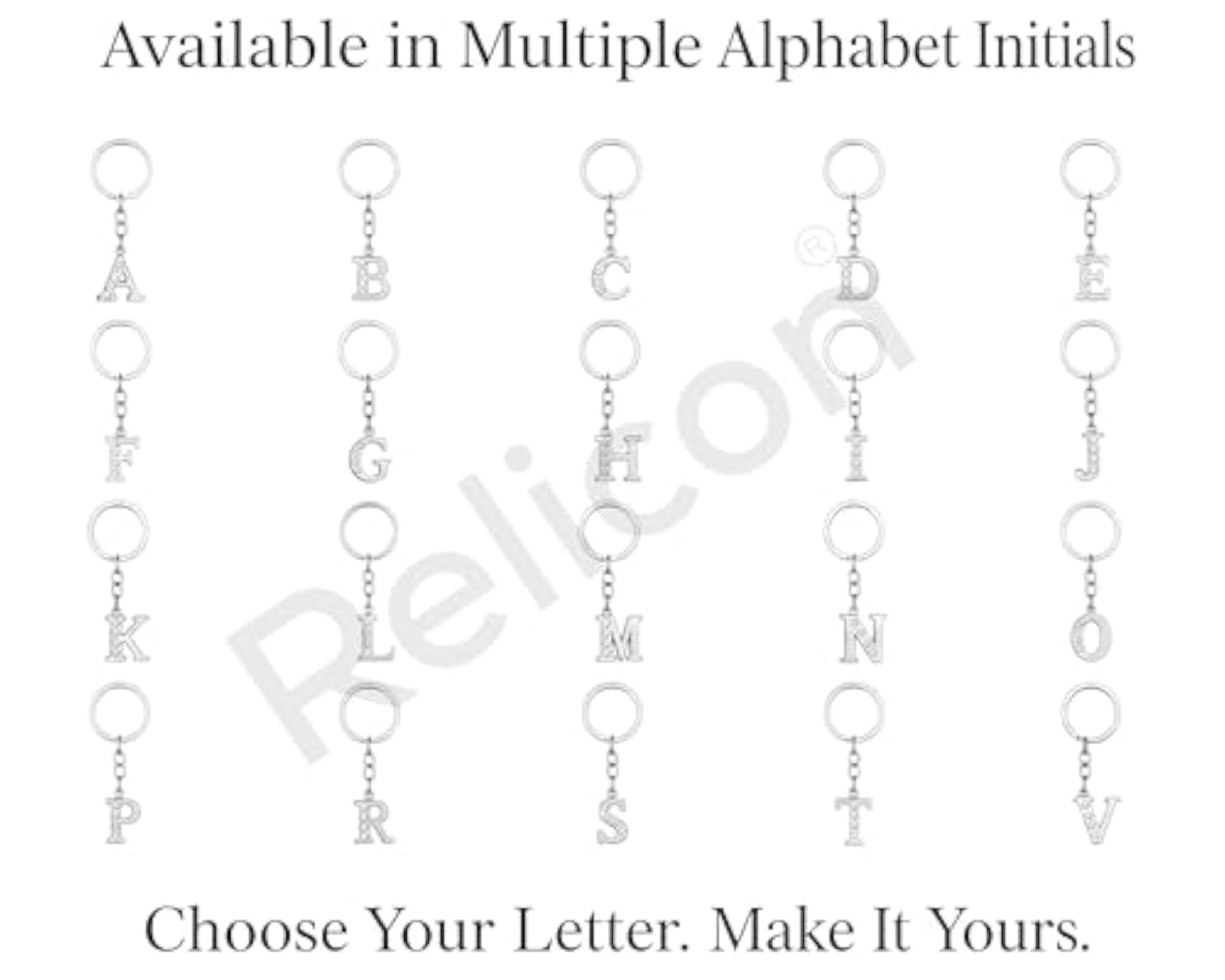 Alphabet Keychain - Letter S Metal Initial Key Chain